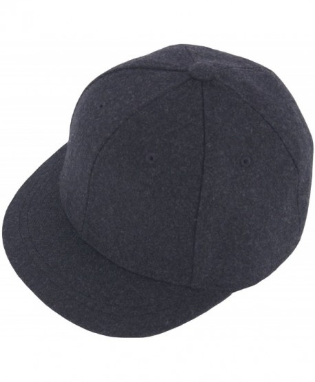RaOn H100 Unisex Wool Basic Short Bill Cute HipHop Ball Cap Bill Snapback Flat Hat - Darkgray - C212N3AGHFY