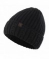 Home Prefer Men's Winter Hat Warm Knitted Hat Cuff Beanie Watch Cap With Lining - Black - CU186GXN7GX