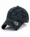 ililily Camouflage Soft Matt Faux Leather Vintage Velcro Strapback Baseball Cap - Blue Green - CO1820M35SZ