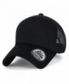 ililily Plain Baseball Cap Simple Mesh Snapback Color Trucker Hat - All Black - CU12JU4PDHD