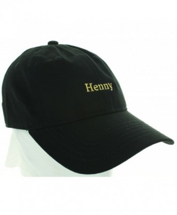 Henny Hat Dad Embroidered Black