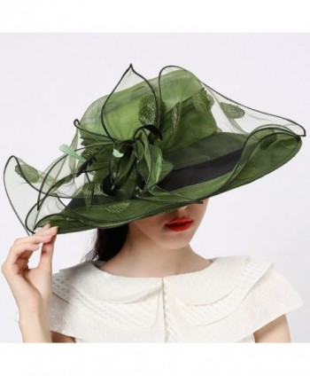 Junes Organza Ruffles Feathers Blackish in Women's Sun Hats