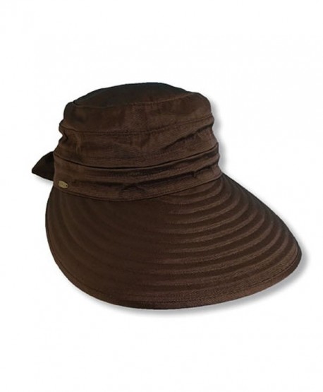 Scala UPF 50+ Sun Protection Visor Hat with Zip-off Crown - Chocolate - CB11J9V9EV9