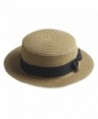 Elee Fashion Women Men Summer Straw Boater Hat Boonie Hats Beach Sunhat Bowler Caps - Khaki - C1182W9NZES