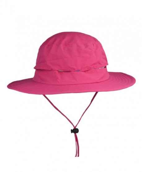 Flammi Outdoor UPF 50+ boonie Hat Fishing Hat UV Protective Summer Sun Hat - Pink Red - C117YDSTTW7