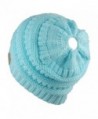 WONBURY Beanie Womens Ponytail Ribbed