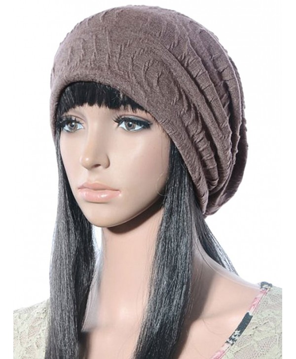 JOLLYCHIC Women's Loose Brief Rib Knit Dome Hat Beanie Coffee 2 - CI12N8PC2UZ