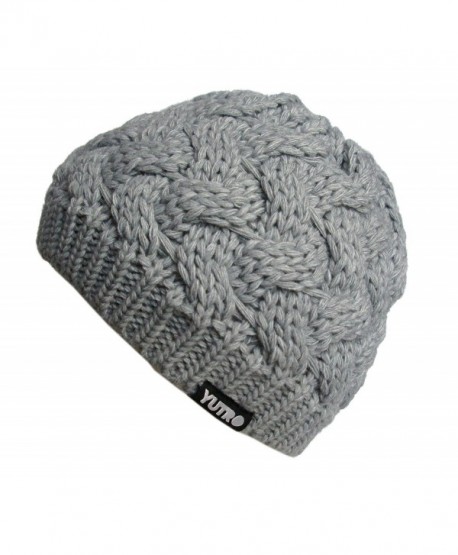 YUTRO Fashion Women's Winter Classic Cable Wool Knitted Beanie Hat - Grey - CR11US892PZ