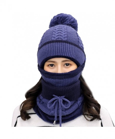 Heurm Alado Winter Beanie Hat Scarf and Mask Set 3 Pieces Thick Warm Knit Cap For Women - F1 - C3188Z0E9ZL