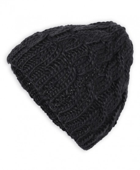 FUNOC Women Winter Knitted Crochet Beanie Hat Cap 10 Colors - Black - CW11SDLVXXD