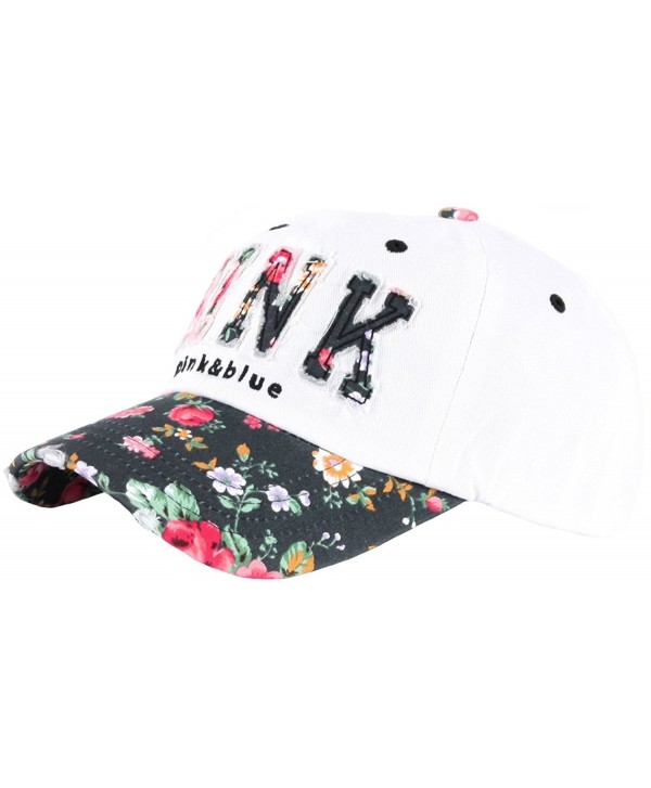 RaOn B82 Sexy Women Girl Flower Pink Cute Lady Design Ball Cap Baseball Hat Truckers - White-black - C112N4S4LQS