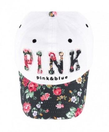 Flower Design Baseball Truckers White Black