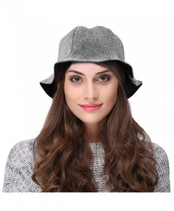 VBIGER Women Winter Hat Warm Woolen Hat Fashion Cute Bucket Hat - Grey - CM1870Z28UW