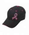 Bereast Cancer Awareness Pray For A Cure Distressed Pink Ribbon Gift Cap - Black - CZ12MZT0Z45
