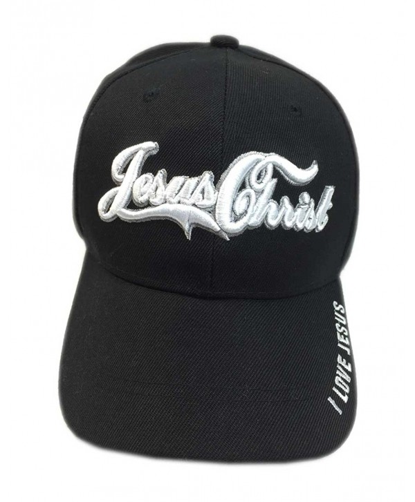 Aesthetinc Christian Baseball Cap Coca Cola Print Embroidery "Jesus Christ" - Black - CK12BFD5MQT