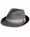 City Hunter Pmw87 Pamoa Wool Felt Fedora with 3 Stripe Trim (3 Colors ) - Dark Grey - CU11G0J6URT