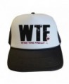 Womens Party Trucker Hats "WTF Wine Time Finally - Royaltee Lake Hat Collection - Black - CP186YT3DIS