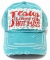 TURQUOISE Jesus Loves Embroidery Vintage