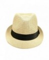 TrendsBlue Classic Natural Fedora Straw