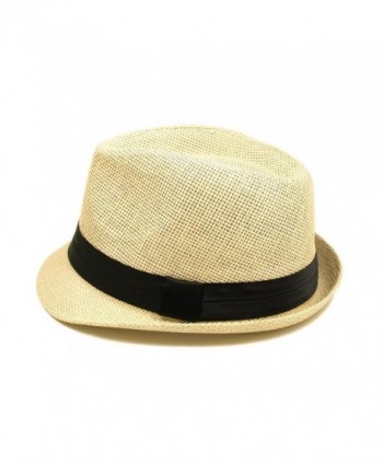TrendsBlue Classic Natural Fedora Straw in Women's Fedoras
