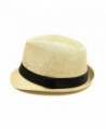 TrendsBlue Classic Natural Fedora Straw in Women's Fedoras