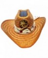 Kool Breeze Solar Hat Female Palm Leaf Cowboy Hat W. Scarf - C311QB10N1F