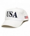USA 45 Trump Make America Great Again Embroidered hat One Size Adult Red- White Cap - White - CM17YYWG2O6