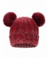 Adults Childrens Pompom Beanie Burgundy