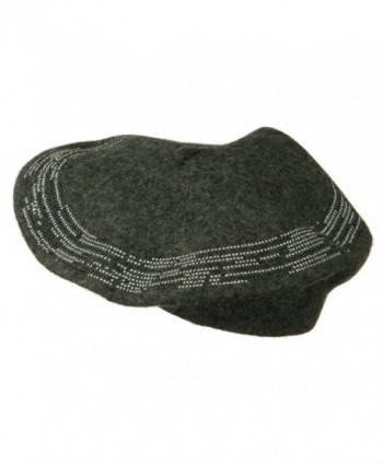 Stone Lined Wool Beret Grey