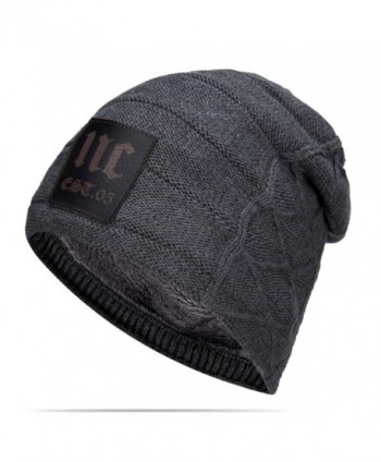 Nine City Stylish Unisex Baggy Beanie Slouchy Crease Knit Beanie Baggy Skull Cap Hat (Gray) - CI12MN19JZH