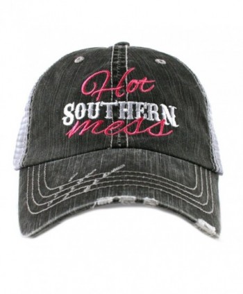 Katydid Hot Southern Mess Women's Trucker Hat - Hot Pink - CI11OWMATEZ