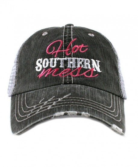 Katydid Hot Southern Mess Women's Trucker Hat - Hot Pink - CI11OWMATEZ
