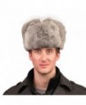 URSFUR Men's Rabbit Full Fur Russian Ushanka Trooper Hats Multicolor - Gray - CR11MBTZZU5