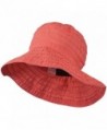 UPF 50+ Women's Polyester Bucket Shaped Hat - Coral Stripe W12S45B - C011D3H63MD
