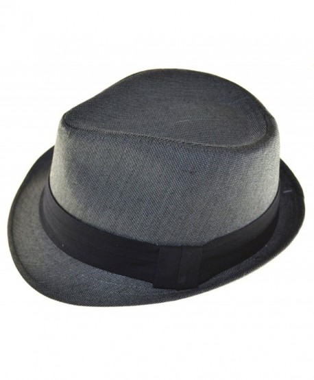 MLN Men's Fedora Black Band L/xl Charcoal Gray - CU11965H7PN