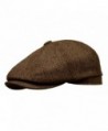 Rooster Herringbone Wool Tweed newsboy Gatsby IVY Cap Golf Cabbie Driving Hat - Dark Brown - CL1207TX65L