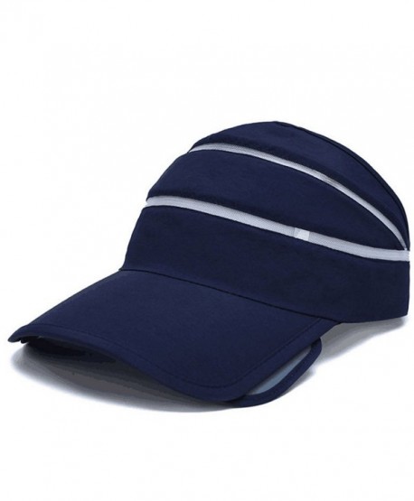 Flyou Adjustable Visor Sun Hat Sports Cap Golf Tennis Beach Summer hats - Navy - C11827R3CZX