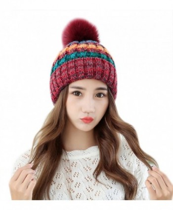 CC US Winter Beanie Fleece Striped in Women's Skullies & Beanies