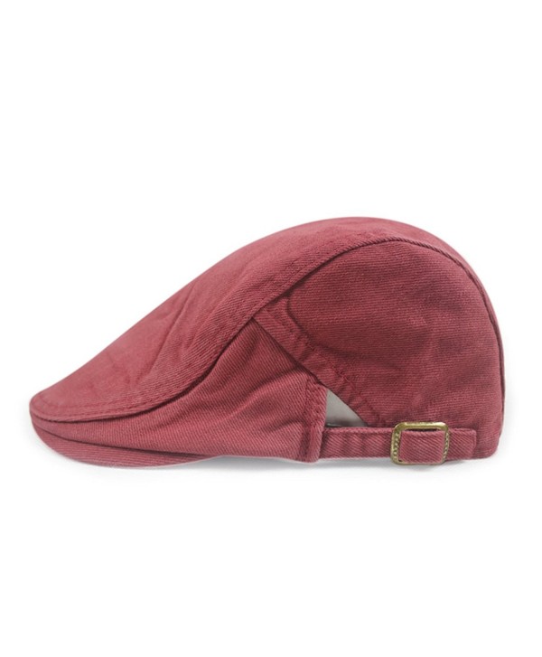 Gumstyle FASHION Men Womens Duckbill Ivy Cap Golf Driving Flat Cabbie Newsboy Beret Hat Solid Color - Red - C712F8FXVOP