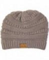 Slope Knitted Beanie Warm Chunky Thick Soft Stretch Cable Beanie Hat - Gray - CS11S66BISP