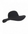 Vintage 100% Wool Felt Large Floppy Hat Bowler Fedora with Wide Brim and Trim - Black - CK186782T70