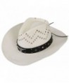 EPGW Men / Women's Western Cowboy Straw Hat with Shapeable Brim - Ivory_bull - CM12HXHKAIZ