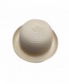 JTC Lady Straw Sun Hat Roll up Brim Bowler Visor Cap 11colors - Beige - C111KGMR1MT