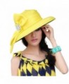 June's Young Women Hats for Church Tea Party Fashion Hats 2 Colors - Yellow - CS11OI9SNBT