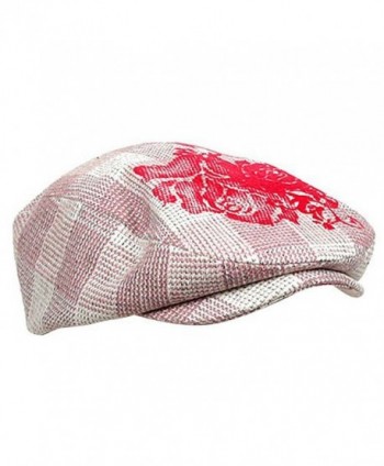 UBI NYH Flower Checkered Hat Pink in Women's Newsboy Caps