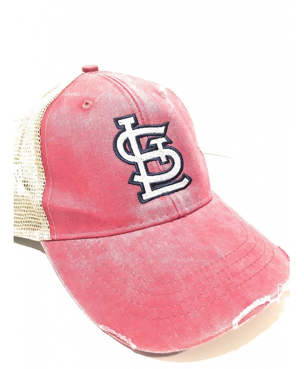 Mary's Monograms STL Monogrammed Cardinals Trucker Hat Red - CO17Z3MHKOH