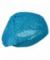 Sequin Nylon Stretchable Beret Blue in Women's Berets