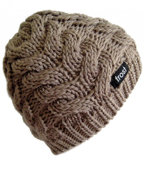 Frost Hats Winter Beanie Skully Cable Knit Hat M2013-4 - Light Brown - CK11ITS99RR