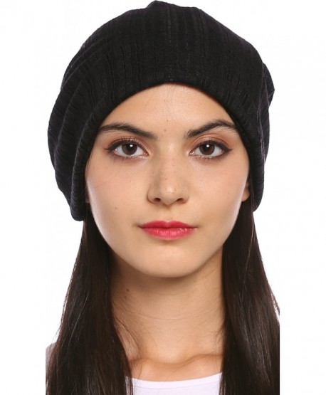 Ababalaya Women's Soft Breathable Knitted Cotton Pregnant Cap Chemo Beanie Nightcap - Black - CN1827ZUODU