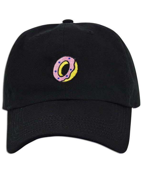 JLGUSA Donut Hat Dad Embroidered Cap Polo Style Baseball Curved Unstructured Bill - Black - CO18279692R